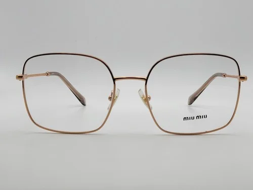 Miu Miu MU51 TV SVF1O1 Pink/Gold Square Full Rim Eyeglass Frames 55-18-140 2