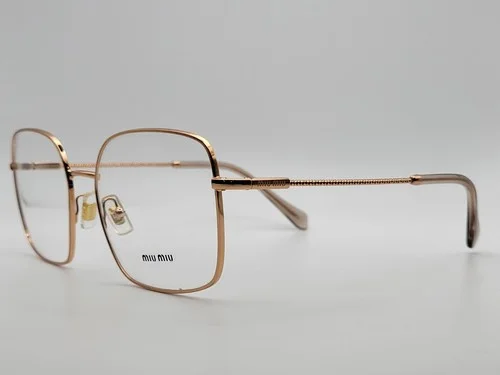 Miu Miu MU51 TV SVF1O1 Pink/Gold Square Full Rim Eyeglass Frames 55-18-140 3
